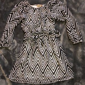 Chevron long sleeve dress